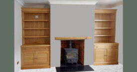 Custom designed oak fitted alcoves